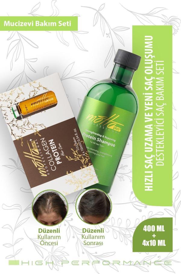 Motto Plus Professional Hızlı Saç Uzatma Ve Yeni Saç Oluşumu Destekleyici 2'Li Saç Bakım Seti (Protein - Collagen) - Image 1