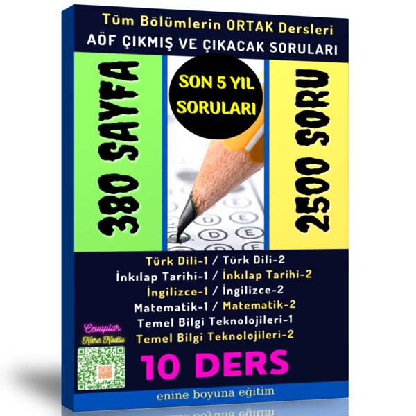 Aöf Ve Uzaktan Eğitim Çıkmış Ve Çıkacak Sorular Kitapları (2 Kitap) - Enine Boyuna Eğitim - Enine Boyuna Eğitim - Image 1