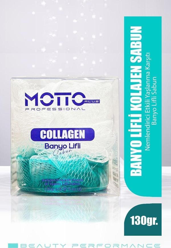 Motto Plus Professional Yaşlanma Karşıtı Ve Nemlendirici Kolajen Özlü Banyo Lifli Sabun 130Gr. - Image 1