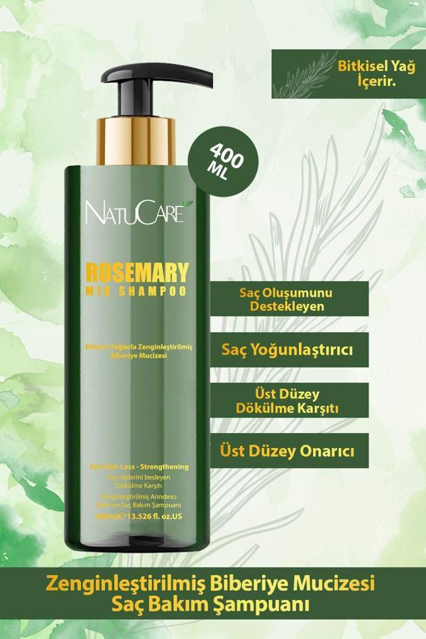 NatuCare Üst Düzey Güçlendirici Biberiye Şampuanı 400Ml - Image 1