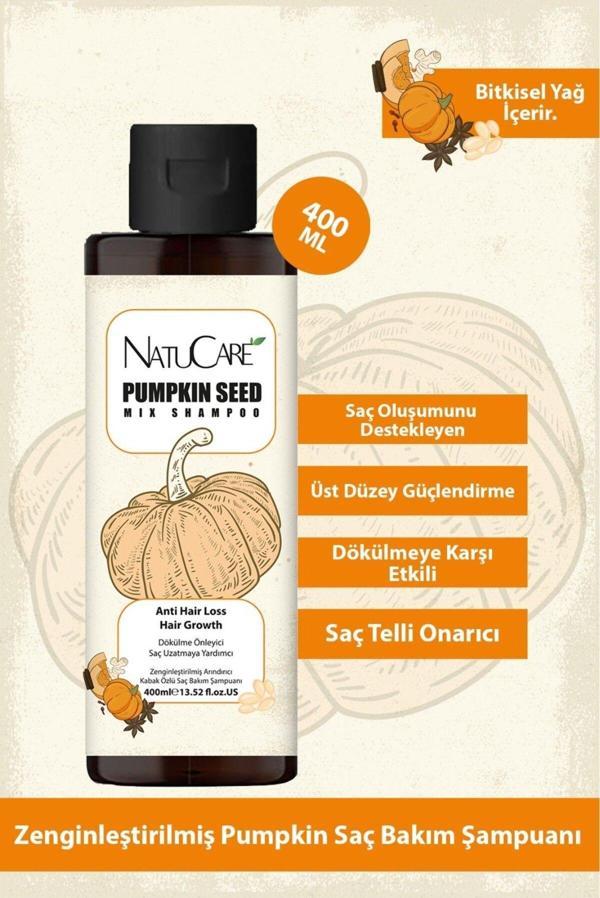 NatuCare Üst Düzey Güçlendirme Ve Saç Telleri Onarıcı Pumpkin Saç Bakım Şampuanı 400Ml - Image 1
