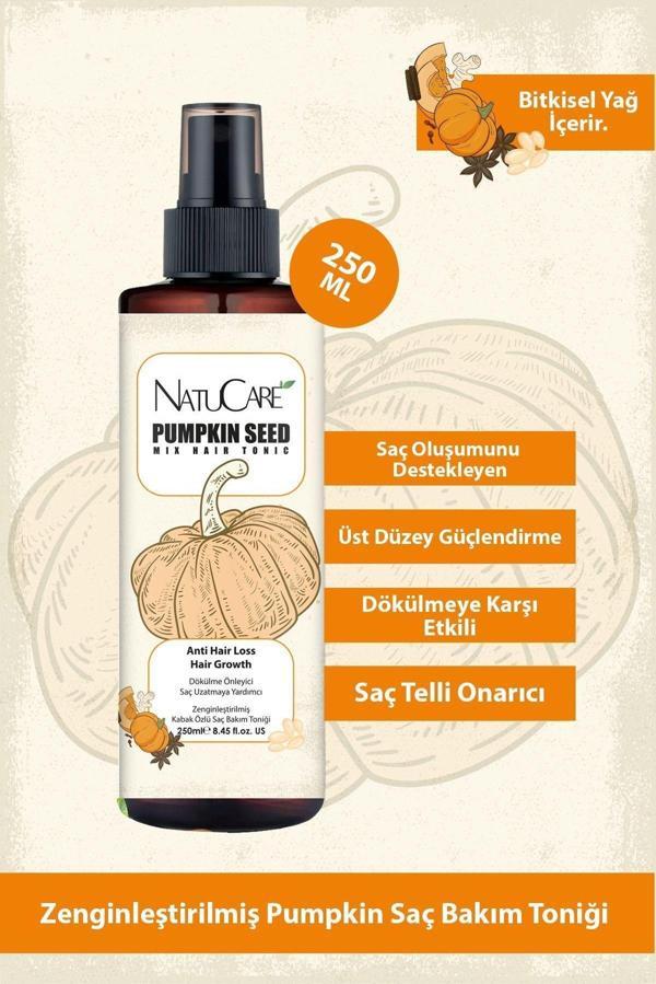 NatuCare Üst Düzey Güçlendirme Ve Saç Telleri Onarıcı Pumpkin Saç Bakım Toniği 250Ml - Image 1