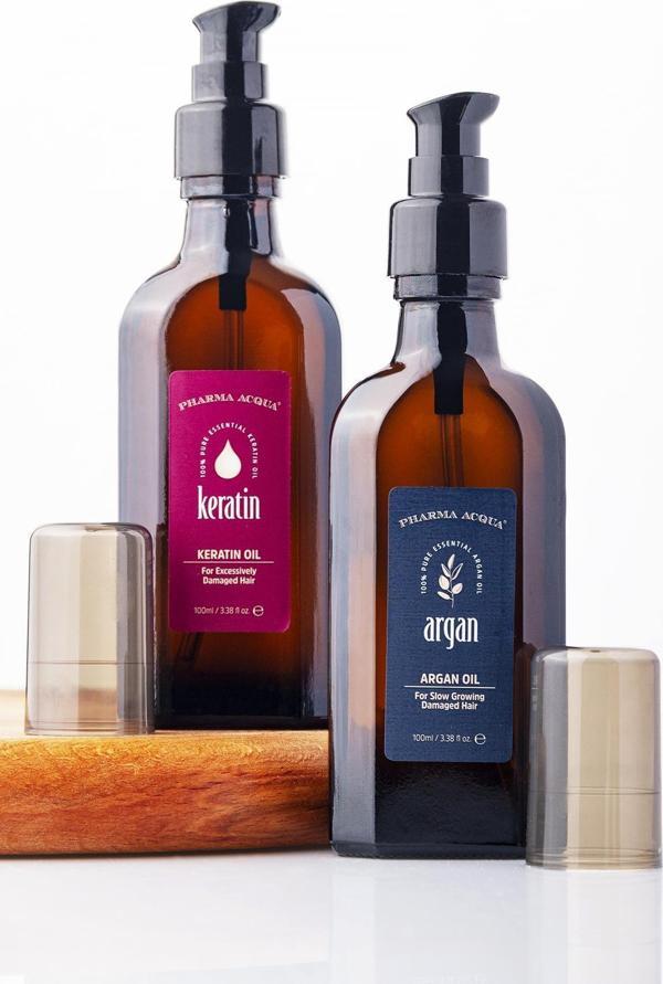 Pharma Acqua Yıpranmış Saçlar Için Onarıcı Bakım Seti Argan Yağ 100 Ml + Keratin Yağ 100 Ml - Image 1