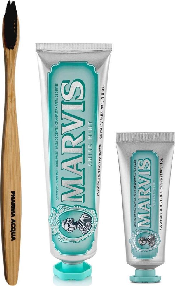 Pharma Acqua Bambu Diş Fırçası Marvis Anise Mint 2'Li 85 Ml 25 Ml - Image 1