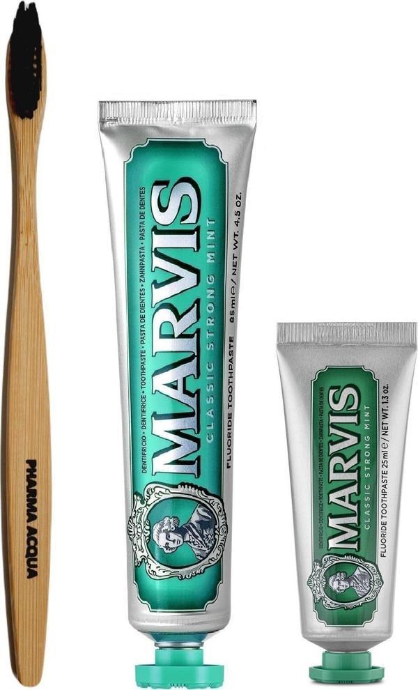 Pharma Acqua Bambu Diş Fırçası Marvis Klasik Extra Nane 2'Li 85 Ml 25 Ml - Image 1