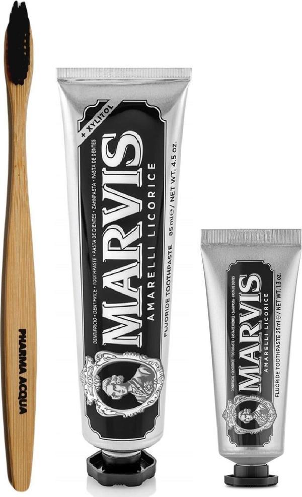 Pharma Acqua Bambu Diş Fırçası Marvis Meyankökü Özlü Diş Macunu 2'Li 85Ml 25 Ml - Image 1