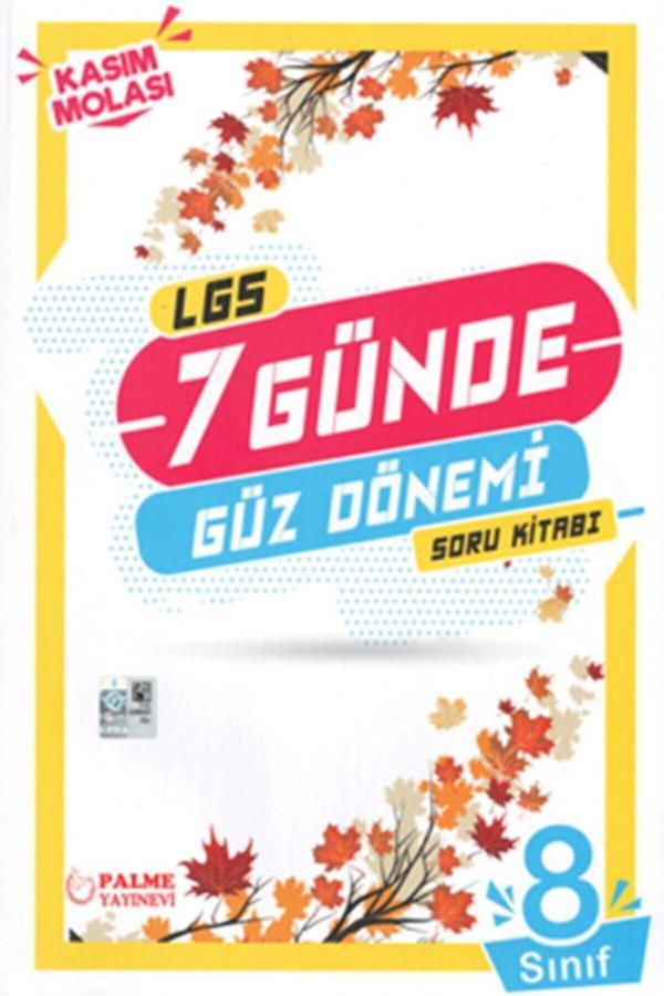 Palme Yayınları 8. Sınıf LGS 7 Günde Güz Dönemi Soru Kitabı - Palme Yayınları - Image 1