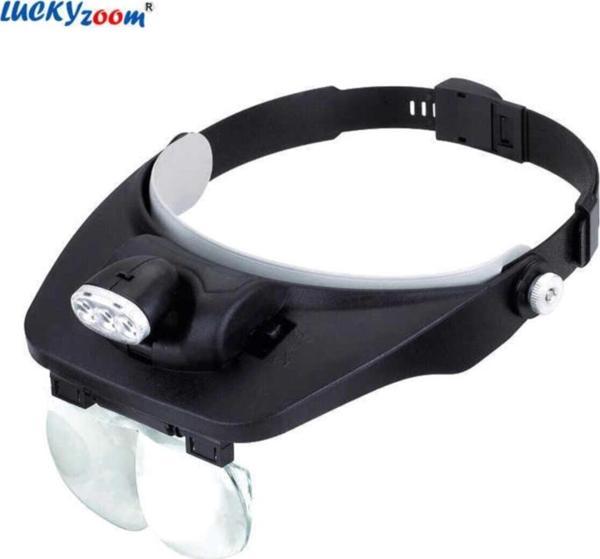 Bosile 3 Ledli Büyüteç Gözlük Kafa Büyüteci Işıklı 1.2X 1.8X 2.5X 3.5X - Image 1