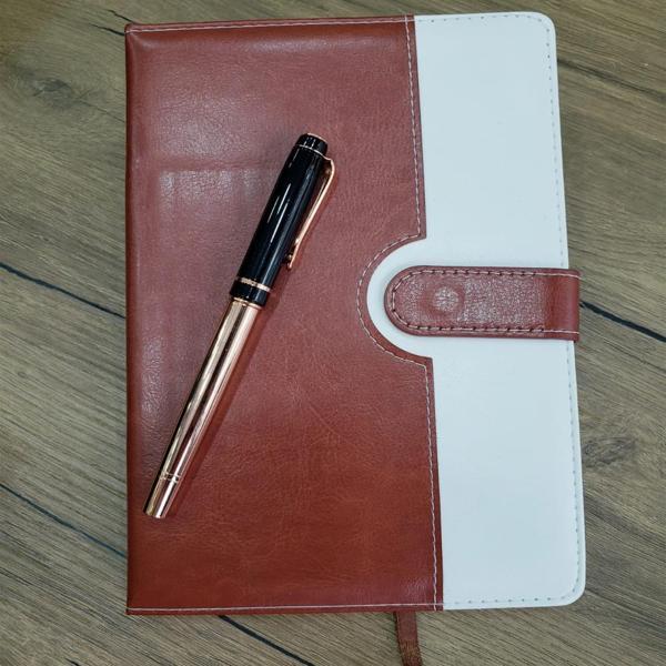 Deri Çizgili Defter Ve Roller Kalem Seti - Image 1