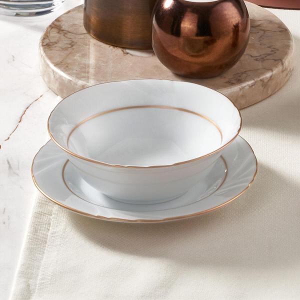 Güral Porselen Soprano 6 Parça 15 Cm Çorba Kasesi Mat Altın Yaldız - Image 1