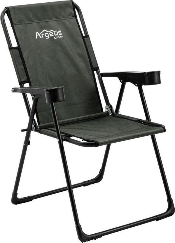 Katlanabilir Kamp Sandalyesi - Rest - Bardaklıklı - Argeus - Haki - Image 1