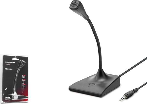 Hadron HD575 1.50mt 3.5mm AUX Kablolu Masaüstü Bilgisayar Mikrofonu - Siyah - Image 1