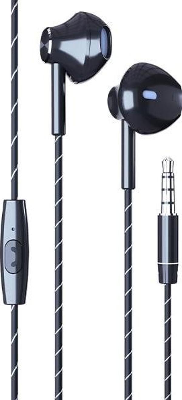 Syrox K16 Earbuds 3.5mm AUX 1.20mt Kablolu Mikrofonlu Kulakiçi Kulaklık - Siyah - Image 1