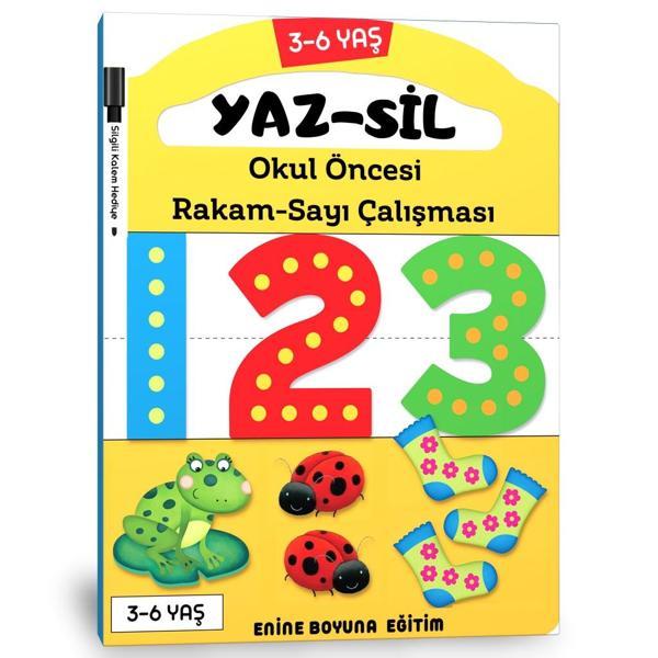 Okul Öncesi Rakam Sayı Çalışması Yaz-Sil Kitabı - Enine Boyuna Eğitim - Enine Boyuna Eğitim - Image 1