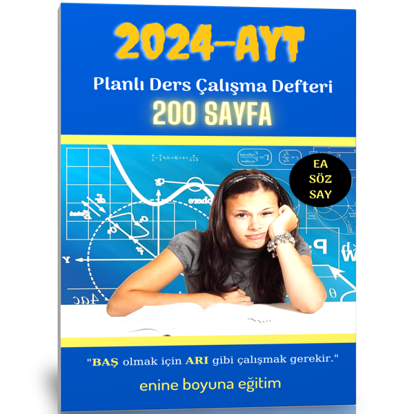 2024-Ayt Planlı Ders Çalışma Defteri (200 Sayfa) - Enine Boyuna Eğitim - Enine Boyuna Eğitim - Image 1
