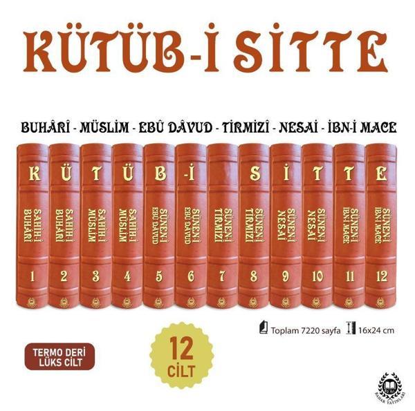 Kütüb-i Sitte - 6 Hadis Kitabının Tercümesi (12 Kitap Takım Termo Deri Lüx Cilt) - Bahar Yayınları - Image 1