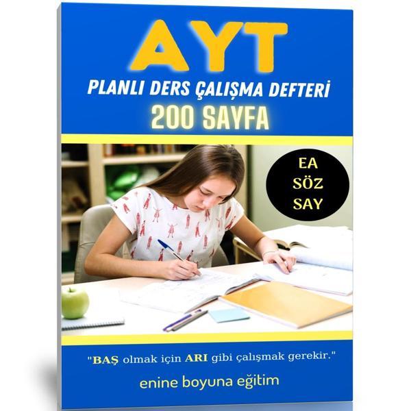 Ayt Planlı Ders Çalışma Defteri (200 Sayfa) - Enine Boyuna Eğitim - Enine Boyuna Eğitim - Image 1