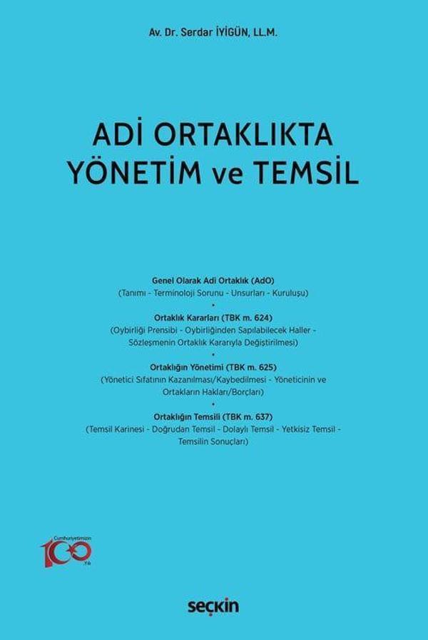 Adi Ortaklıkta Yönetim ve Temsil - Seçkin Yayıncılık - Image 1