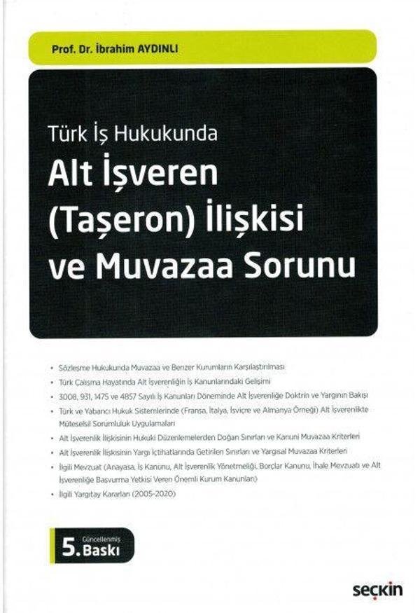 Alt İşveren (Taşeron) İlişkisi ve Muvazaa Sorunu - Seçkin Yayıncılık - Image 1