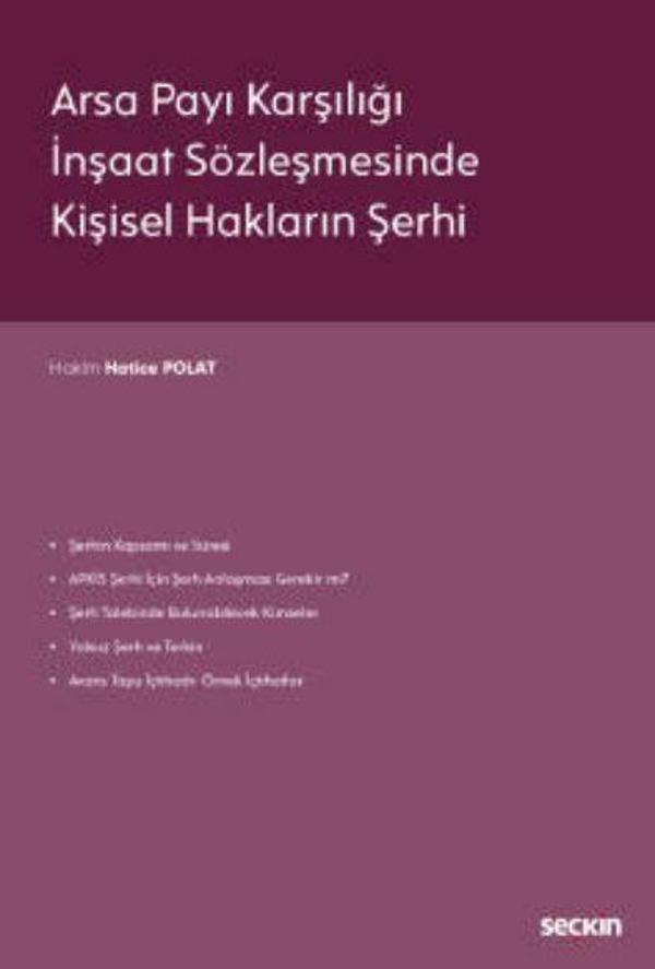 Arsa Payı Karşılığı İnşaat Sözleşmesinde Kişisel Hakların Şerhi - Seçkin Yayıncılık - Image 1