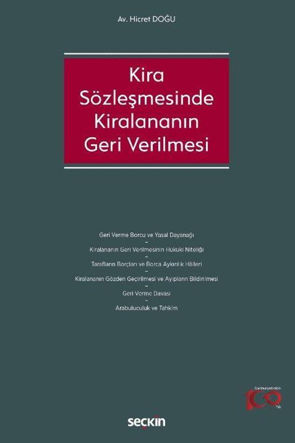 Kira Sözleşmesinde Kiralananın Geri Verilmesi - Seçkin Yayıncılık - Image 1