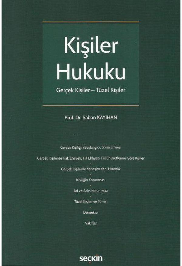 Seçkin Yayıncılık Kişiler Hukuku - Seçkin Yayıncılık - Image 1