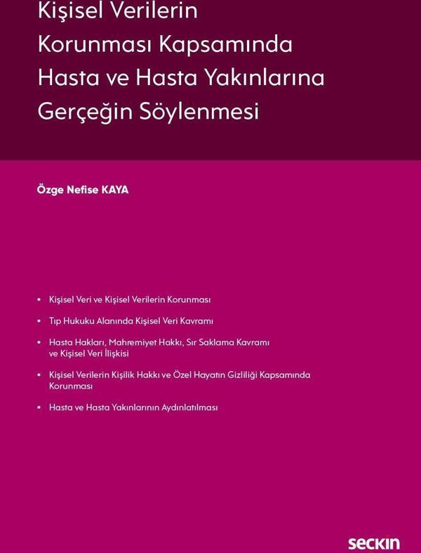 Kişisel Verilerin Korunması Kapsamında Hasta ve Hasta Yakınlarına Gerçeğin Söylenmesi - Seçkin Yayıncılık - Image 1