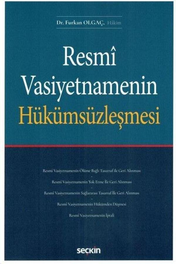 Resmi Vasiyetnamenin Hükümsüzleşmesi - Seçkin Yayıncılık - Image 1