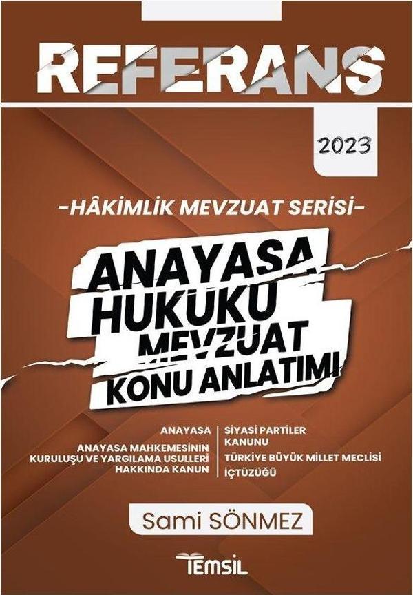Referans Hakimlik Mevzuat Serisi Anayasa Hukuku Mevzuat Konu Anlatımı - Temsil Kitap - Image 1