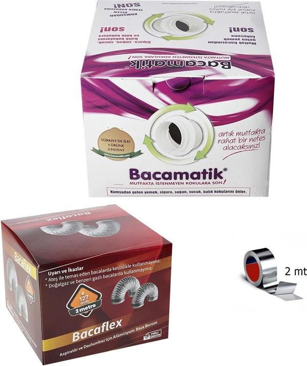 Bacamatik Baca Klapesi Folyo Bant ve Aspiratör Borusu 2 mt Set - Image 1