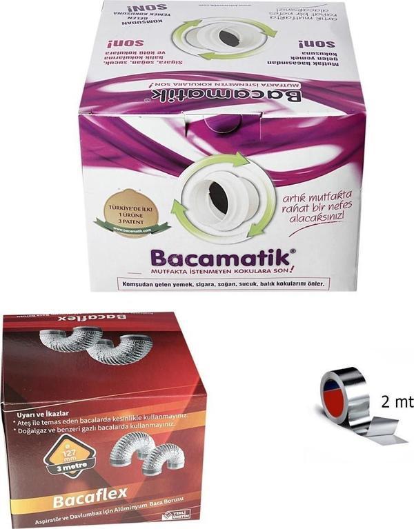 Bacamatik Baca Klapesi Folyo Bant ve Aspiratör Borusu 3 mt Set - Image 1