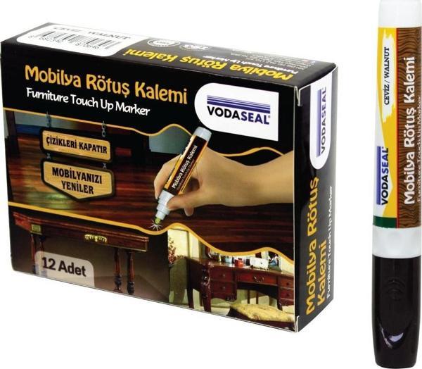 12 Adet Vodaseal Mobilya Çizik Giderici Rötuş Rütuş Kalemi Ceviz - Image 1