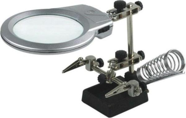 Bosile Havya Stand Pcb Tutucu Mg16129/B Masa Üstü Ledli Mini Büyüteç - Image 1