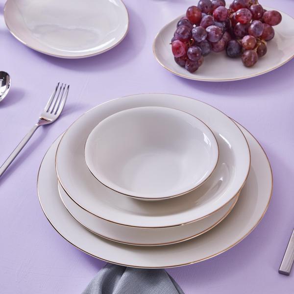 Karaca Stream Bone Realto 60 Parça 12 Kişilik Yemek Takımı Gold - Image 1