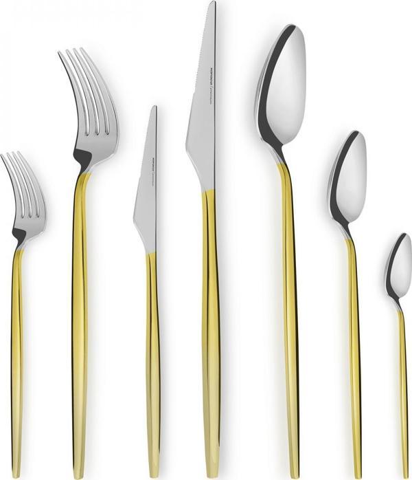 Karaca Moongate Gold 84 Parça 12 Kişilik 316 Premium Çatal Kaşık Bıçak Kutulu - Image 1