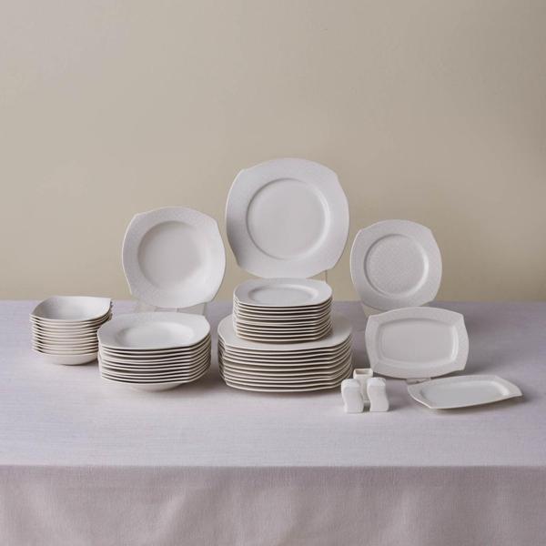 Karaca Square Bone Fancy 53 Parça 12 Kişilik Yemek Takımı - Image 1