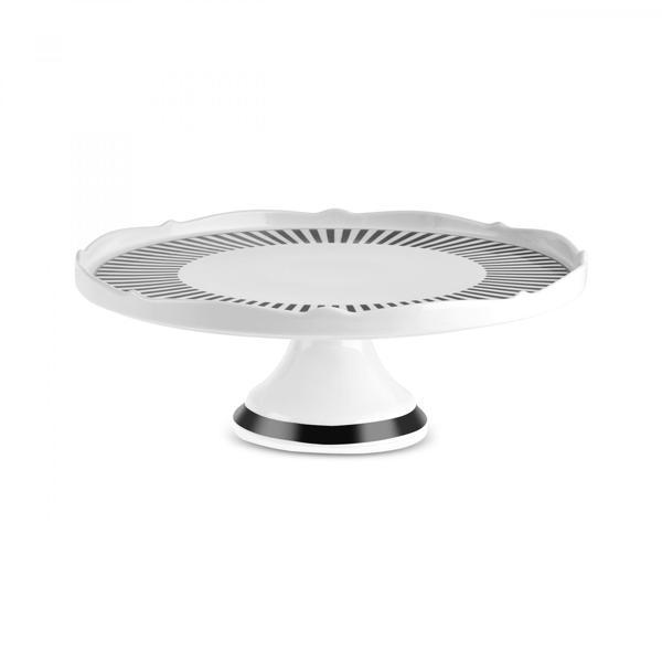 Karaca New Romantic İnce Çizgili Kek Standı 30 Cm Siyah - Image 1