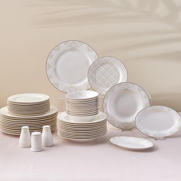 Karaca Elegance Bone Siena 53 Parça 12 Kişilik Yemek Takımı Gold - Image 1