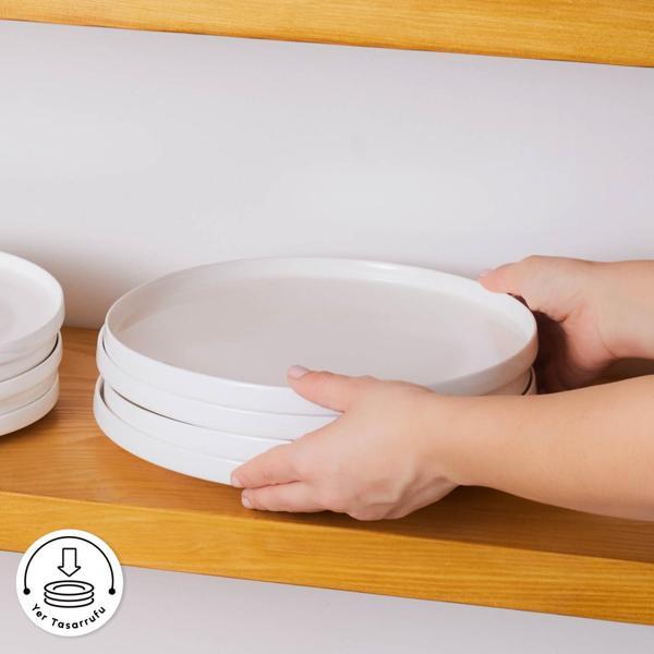 Karaca Stream Bone Saturn 24 Parça 6 Kişilik Yemek Takımı Beyaz - Image 1