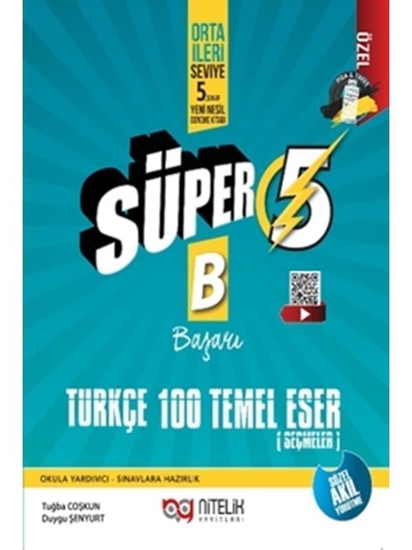 NİTELİK 5.SINIF YENİ NESİL SÜPER TÜRKÇE 100 TEMEL ESER (B) - Nitelik Yayınları - Image 1
