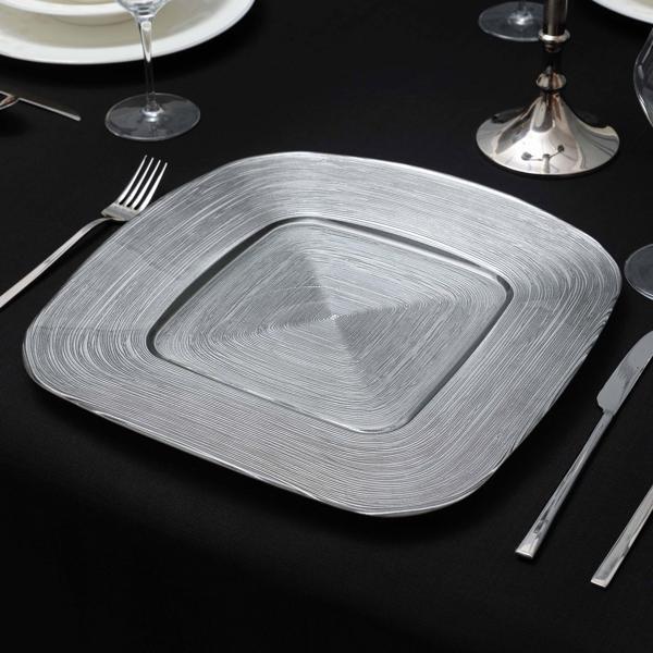 Premium Kare Supla Gümüş 34 Cm - Image 1