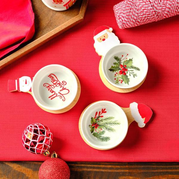 Karaca New Year Yılbaşı Bamboo Snack Noel Baba 3'lü Çerezlik - Image 1