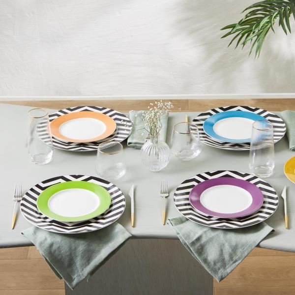 Karaca Zigzag Porselen 12 Parça 6 Kişilik Yemek Takımı - Image 1