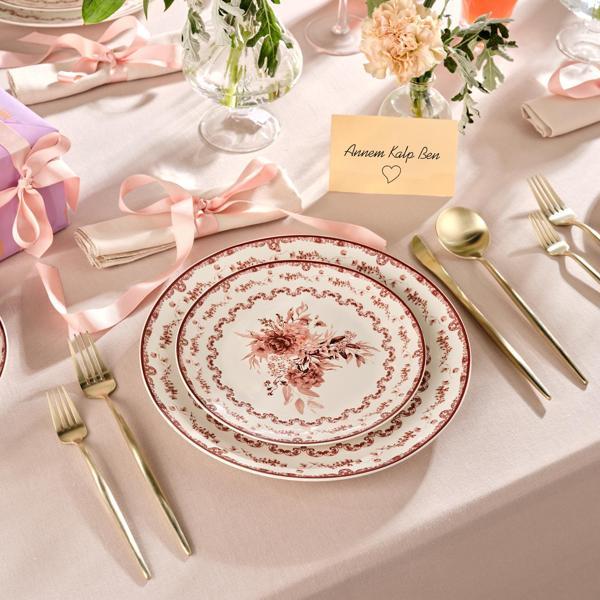 Karaca Forever Bone Blume 24 Parça 6 Kişilik Yemek Takımı - Image 1