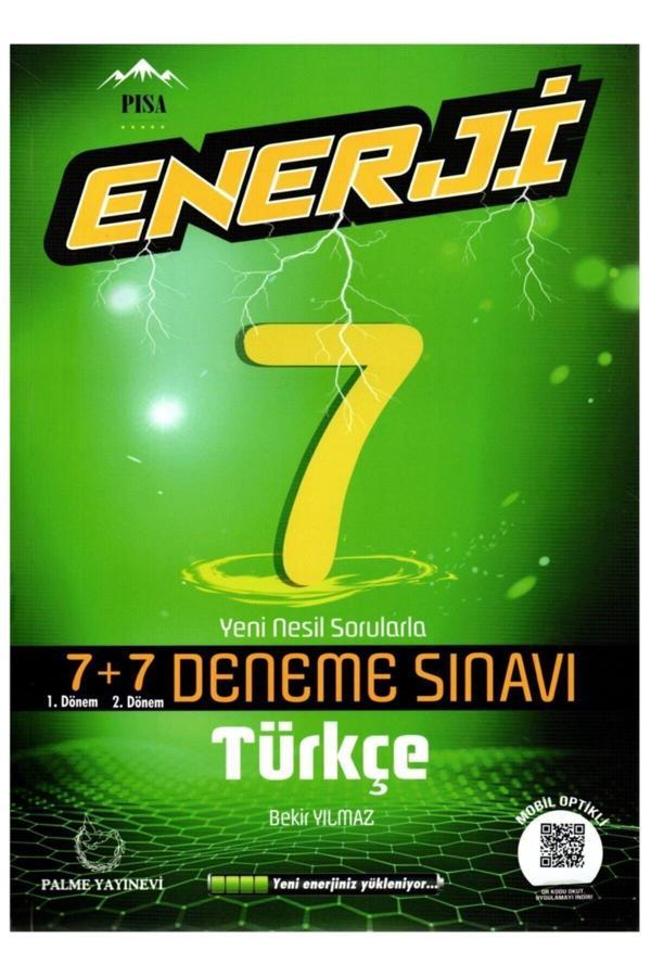 7, Sınıf Enerji Türkçe 7+7 Deneme Sınavı - Palme Yayınları - Palme Eğitim - Image 1
