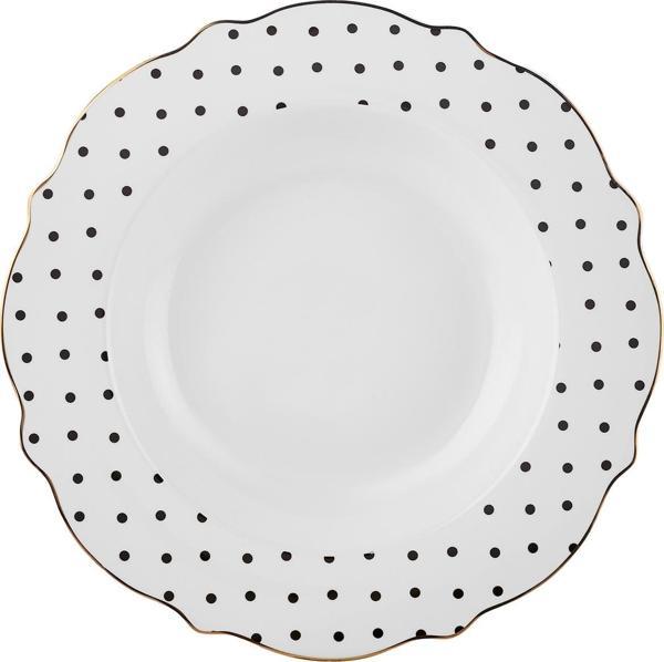 Karaca New Romantic Puantiyeli Çukur Tabak 24 Cm Siyah - Image 1