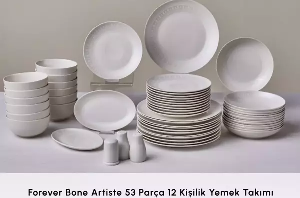 Karaca Forever Bone Artiste 53 Parça 12 Kişilik Yemek Takımı - Image 1