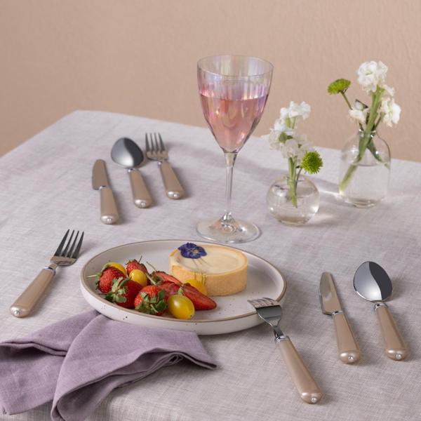 Karaca Maze 18 Parça 6 Kişilik Yemek Çatal Kaşık Bıçak Seti Krem - Image 1