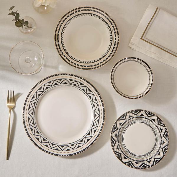 Karaca Elegance Bone Tria 24 Parça 6 Kişilik Yemek Takımı Siyah - Image 1