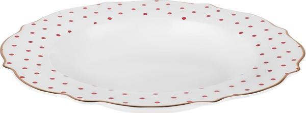 Karaca New Romantic Puantiyeli Çukur Tabak 24 Cm Kırmızı - Image 1